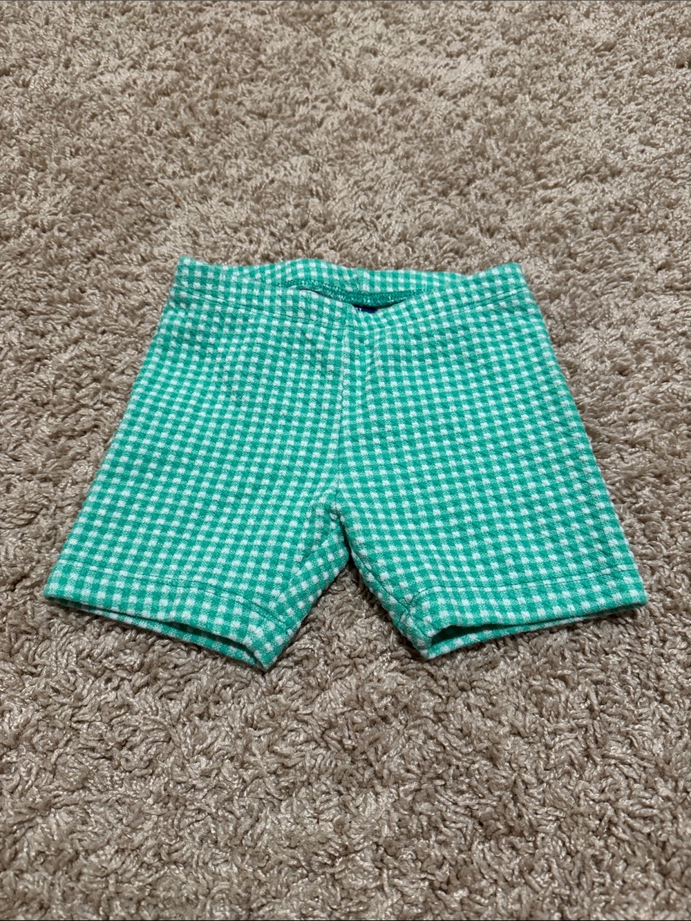 Old Navy Teal and White Gingham Knit Shorts